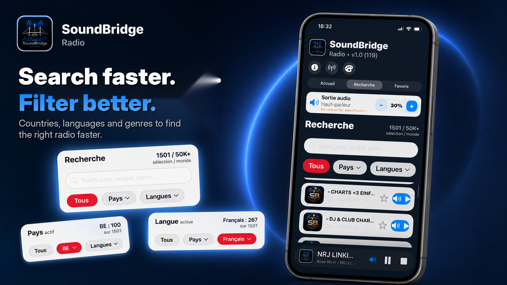 Search faster and filter better with SoundBridge Radio