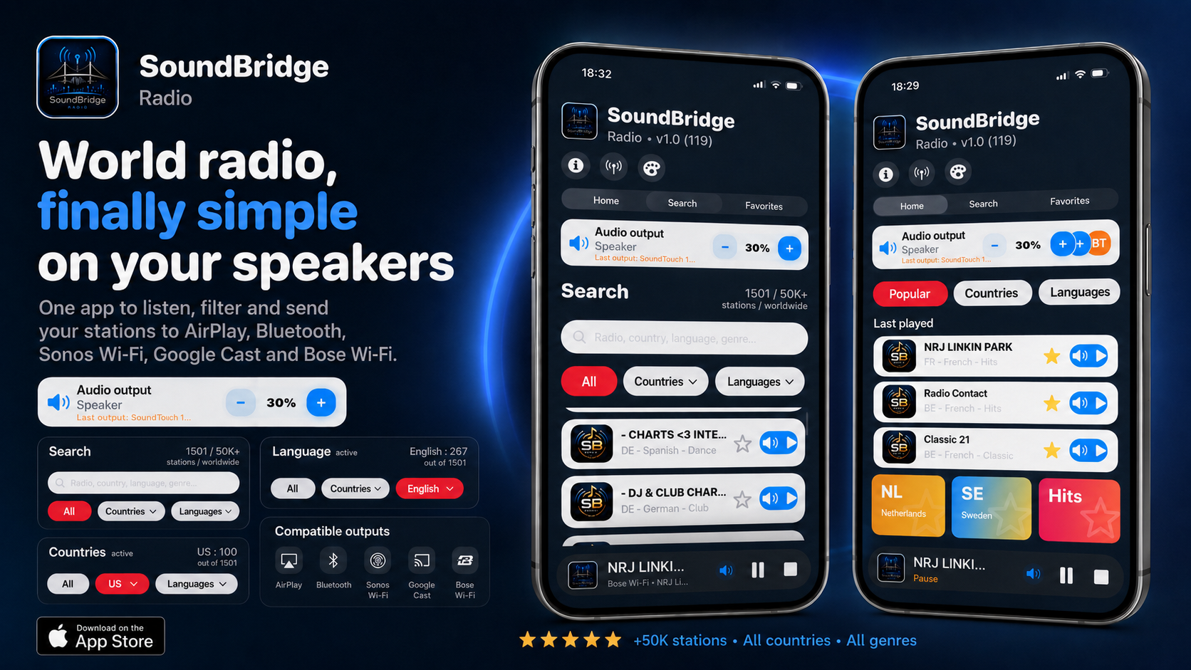 Internet radio iPhone app SoundBridge Radio